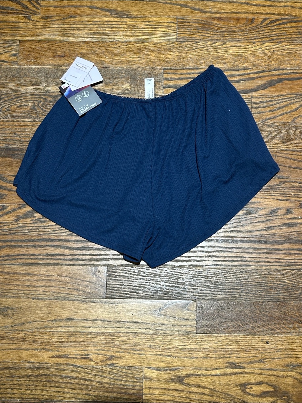 Navy Blue Lightweight Lounge Shorts - Picture 2 of 5
